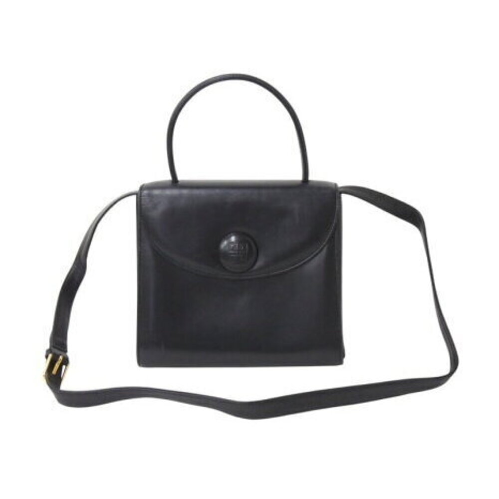 Givenchy Handbag Logo Interchangeable Black Calf … - image 1